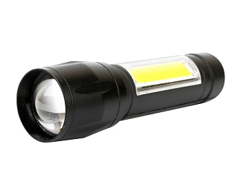 ULTRAFLASH E1337 (фонарь аккум 3,7В, черный, XPE + COB LED, 3 Ватт, 3 реж., бокс)