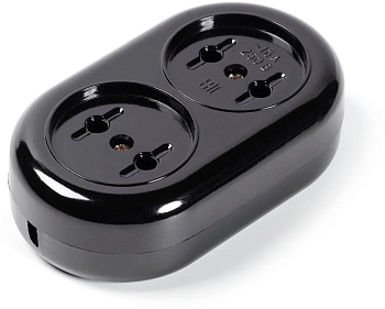 SMARTBUY (SBE-10-2-00-BN) колодка бакелитовая, 2 гнз. 10а/2,2квт, б/з