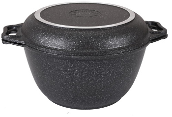 KUKMARA кмт44а а/пр литой 4,0л крышка-сковорода Темный мрамор