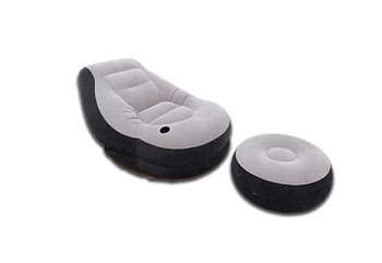 INTEX Кресло надувное 102х137х79см "Ultra Lounge" с пуфиком 64х28см, макс.вес 100кг, 68564 359-404