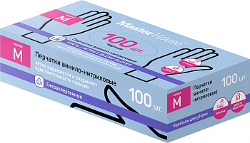 MASTER HOUSE Лапочки M-100 винило-нитриловые (100 шт/уп) 75756