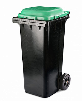 АЛЬТЕРНАТИВА М4603 для мусора 120л (на колесах)(черный с зеленой крышкой)