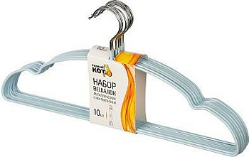 РЫЖИЙ КОТ Набор вешалок металлических с ПВХ покрытием, 10 шт, цвет бирюзовый (107915)