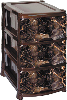 VIOLET Комод 3-х секц. с декором "Мрамор" (венге) 351355