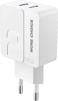 MORE CHOICE (4627151191829) NC46m СЗУ 2USB 2.4A для micro USB- 1м White