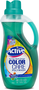 ACTIVE Гель для стирки цветного белья "COLOR CARE Poly Wash" 1500 мл, Green (9/432)