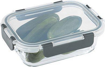 LEONORD Контейнер, Praktisch, объем: 600 мл, из жаропрочного стекла с пластик крышкой со съёмными защёлками (106025)