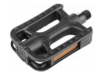 STELS Педали FP-804 Feimin ось 9/16" со светоотражателями, пластиковые чёрные 360043 KU111340