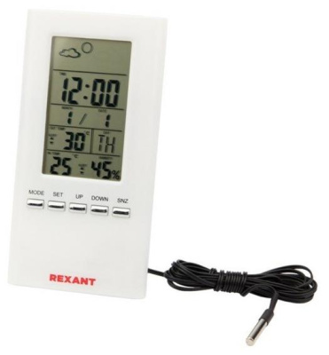 REXANT (70-0513) S3331SC МЕТЕОСТАНЦИЯ КОМНАТНО-УЛИЧНАЯ С ПРОВОДНЫМ ДАТЧИКОМ