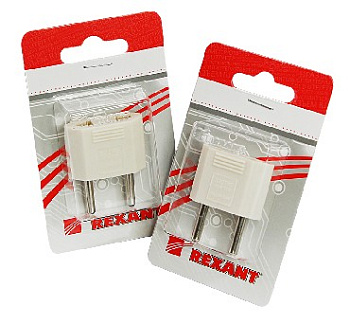 REXANT (11-1041-01) сетевой переходник плоский "Тефаль" белый 1шт БЛИСТЕР