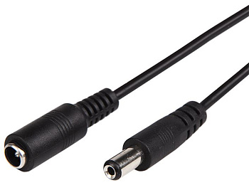 REXANT (14-0350) удлинитель кабеля питания DC гнездо-штекер (2,1х5,5мм) 1,5м