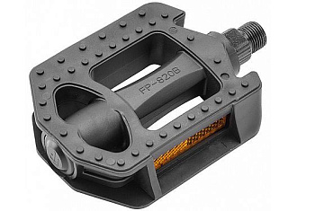 STELS Педали FP-820B, ось 9/16" со светоотражателями, пластиковые чёрные 360126 KU118286