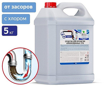 CLEAN&GREEN CG8073 Turbo-Gel для прочистки канализационных труб (щелочное) 750мл