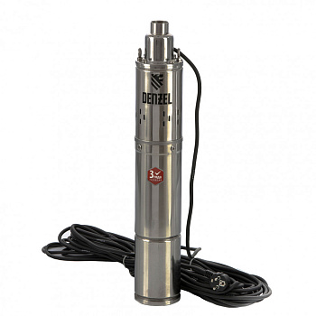 DENZEL Скважинный насос DWS-3-75, винтовой, диаметр 3", 500 Вт, 1600 л/ч, напор 75 м 97250