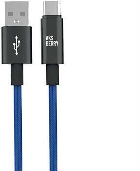 AKSBERRY (6900295580017) X163 Nylon silk USB-A - Type-C, синий