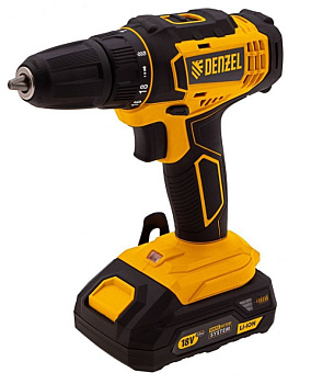 DENZEL CDL-18-02BM Дрель-шуруповерт аккумуляторная , LI-ION, 18 В, 2 аккумулятор 26116