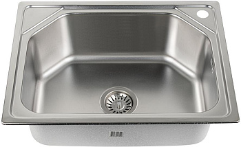 FABIA 604506 Мойка кухонная врезная 60 х 45 см, толщина 0,6 мм, глубина 200 мм, в комплекте большой сифон с переливом. МАТОВАЯ