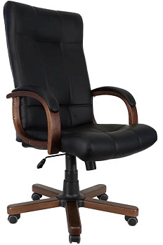 ЯРКРЕСЛА Кр102 ТГ ДЕРЕВО ЭКО1 (экокожа черная)/подлокотники с накладкой