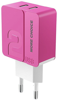MORE CHOICE (4627151191775) NC46a 2USB 2.4A для Type-C 1м Pink
