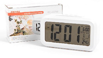 СИГНАЛ (18136) EC-137W электронные часы, белый