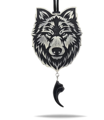 AROMA BAR подвеска ?Волк ? в крафтовой упаковке с мини-брелоком в черно-белом цвете 49336