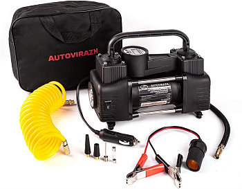 AUTOVIRAZH (AV-010999) двухцилиндровый 95 л/мин с цифровым манометром