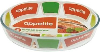 APPETITE PL12 стекл овал 26x18x6см/1,6л