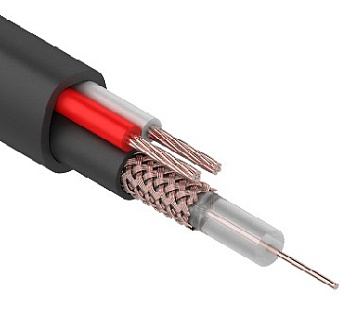 REXANT (01-4013) Кабель для видеонаблюдения KBK-П-2x0,50мм, 200м., черный OUTDOOR