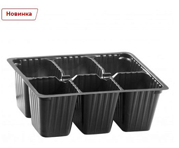 RUSSIA Кассета для рассады, 180х135х60 мм, 6 ячеек, полистирол 64346
