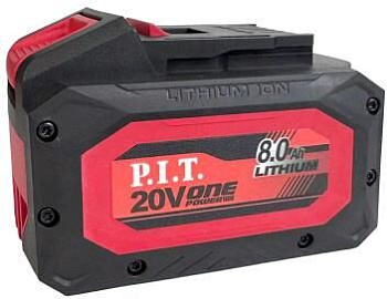 P.I.T. Аккумулятор OnePower PH20-8.0 (20В, 8Ач, Li-Ion, индикация заряда, плата)