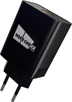 MORE CHOICE (4627151195186) NC52QCa СЗУ 1USB 3.0A QC3.0 для Type-C быстрая зарядка Black