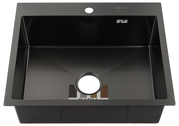 FABIA PROFI 60503G Мойка врезная 60х50см, ГРАФИТ, толщина 3,0х1мм, глубина 200мм+большой сифон с переливом+корзина