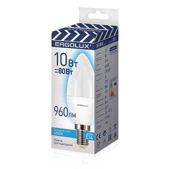 ERGOLUX (14545) LED-C35-10W-E14-4K
