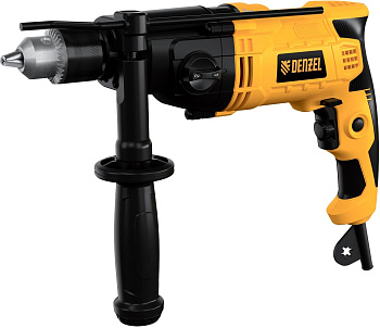 DENZEL Дрель ударная IDD-1050-2, 1050Вт, 0-1200/0-3200 об/мин, 0-19200/0-51200 уд/мин, 2 скор.//
