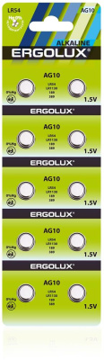 ERGOLUX (14321) AG10 BL-10 (AG10-BP10, LR54 /LR1130 /189 /389 батарейка для часов)
