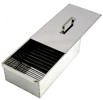 PALISAD Коптильня двухъярусная 420X270X175 мм, нерж. сталь, 0,8 мм, с поддоном, Россия CAMPING 69528