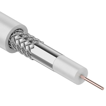 REXANT (01-2611) 3С-2V, CCS/AL/AL, 48%, 75 ОМ, бухта 100М белый