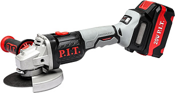 P.I.T. Шлифмашина угловая аккум. бесщёточная PWS20H-125D/1 (20В, 125мм, 3 ск, 1 акб 4,0Ач, ЗУ, кейс)