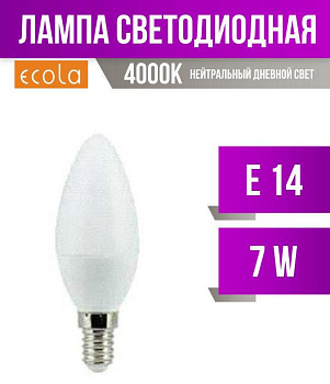 ECOLA C4LV70ELC CANDLE LED 7W/E14/4000K
