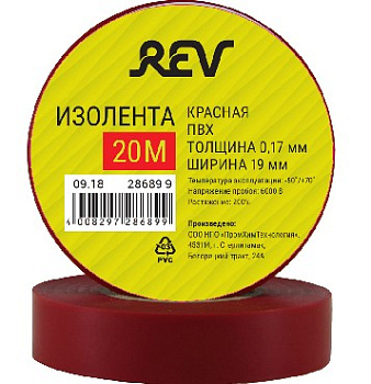 REV 28689 9 ПВХ 0,18х19мм Красная 20м Profi