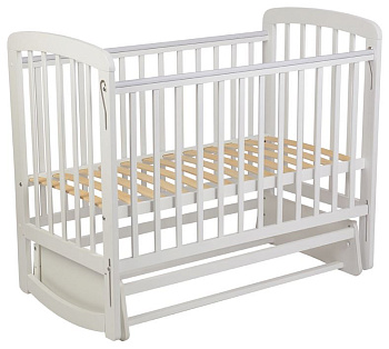 POLINI Кроватка детская Polini kids Simple 304 с маятником, белый