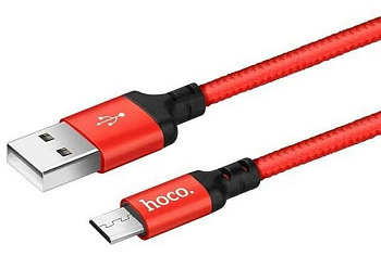 HOCO (6957531062912) X14 USB (m)-microUSB (m) 2.0м - красный/черный