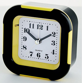 DELTA DT8-0016 Будильник 9.2*4.4*9.4 см (желтый)