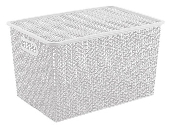 VIOLET Вязь 14л с крышкой белая 533106