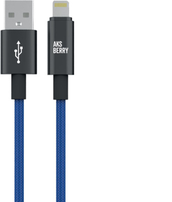AKSBERRY (6900295520013) X163 Nylon silk USB-A ? Lightning, синий