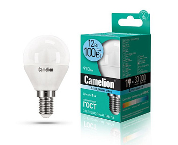 CAMELION (13695) LED12-G45/845/E14/12Вт/4500К