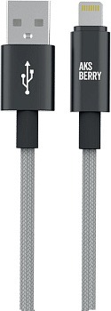 AKSBERRY (6900295490019) X163 Nylon silk USB-A ? Lightning, серый