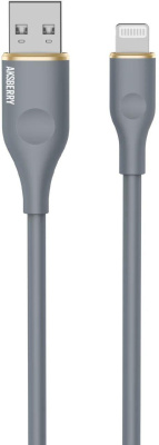 AKSBERRY (6900307860014) X162 Liquid silicone USB-A - Lightning, серый