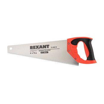 REXANT (12-8213) Ножовка по дереву "Зубец" 400 мм, 7-8 TPI, каленый зуб 2D, двухкомпонентная рукоятка