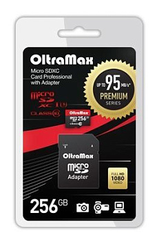 OLTRAMAX MicroSDXC 256GB Class 10 UHS-1 PREMIUM (U3)+ адаптер (SD 95 MB/s) [OM256GCSDXC10UHS-1-PrU3]
